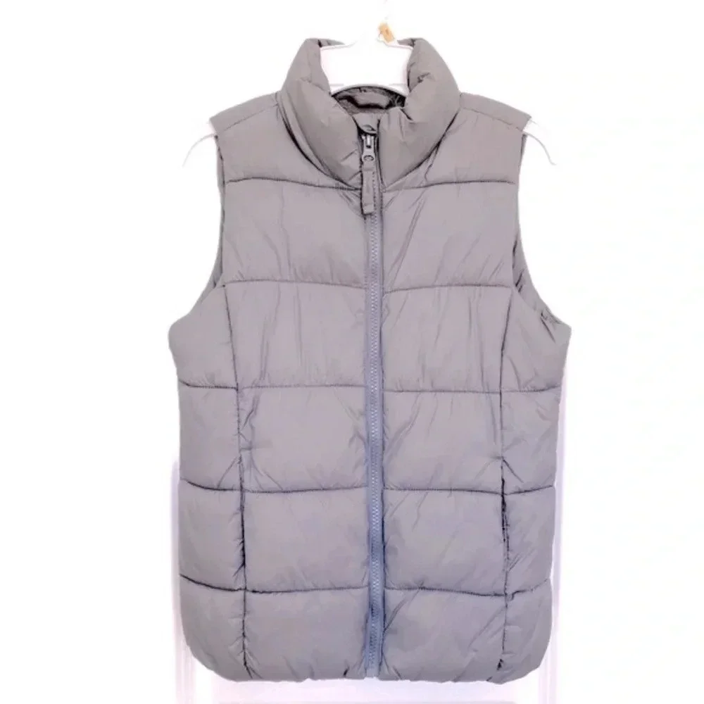 Old Navy Kids Frost-Free Water-Resistant Puffer Vest Dark Gray Medium 8